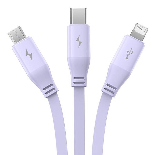 Baseus Charging Cable 3w1 Baseus USB to USB-C, USB-M, Lightning 3,5A, 1,1m (purple) 054737  P10362900511-00 έως και 12 άτοκες δόσεις 6932172645519