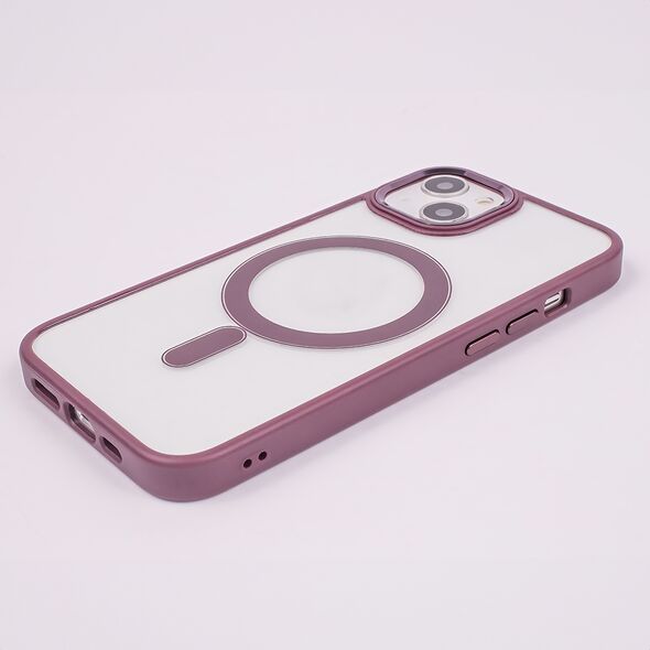 Satin Clear Mag case for iPhone 14 6,1&quot; purple