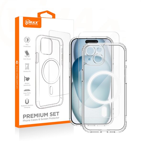 Vmax set Mag case + glass 2,5D premium for iPhone 12 6,1&quot;