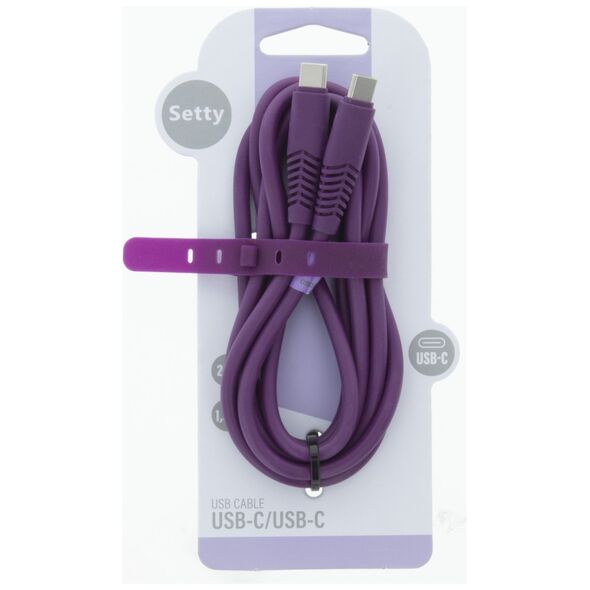 Setty cable USB-C - USB-C 1,5 m 2,1A KSC-C-1.5219 purple