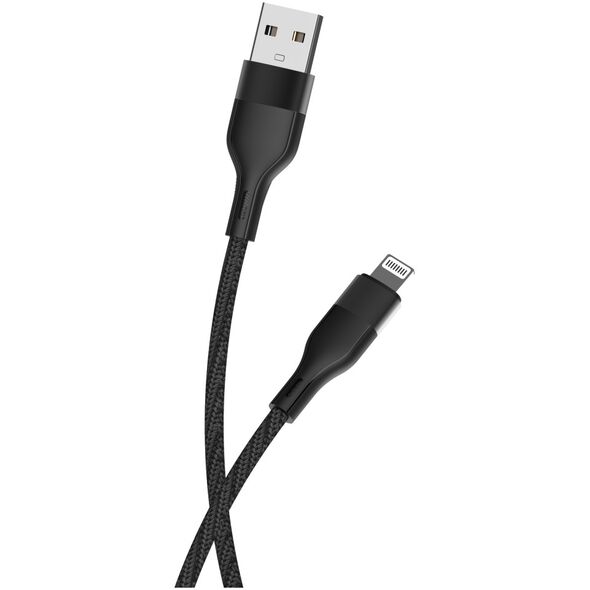 Maxlife MXUC-07 cable USB - Lightning 1,0 m 2,4A black nylon