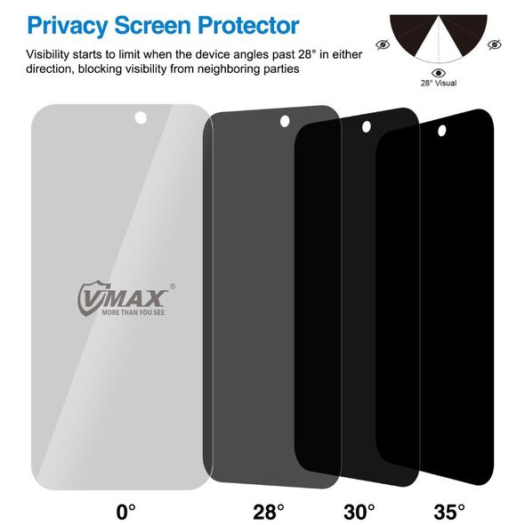 Vmax tempered glass 0.33mm 2,5D high clear privacy glass for iPhone XS Max / 11 Pro Max