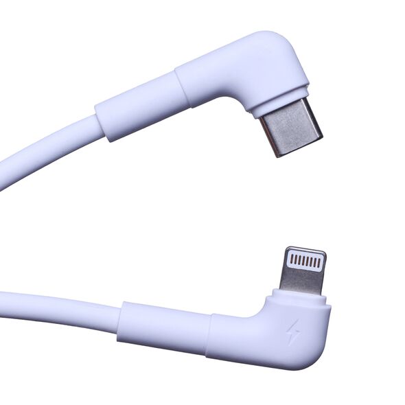 Maxlife MXUC-09 angle cable USB-C - Lightning 1,0 m 27W white