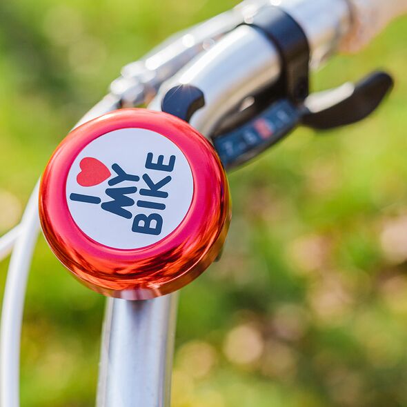 Bike bell I love my bike red