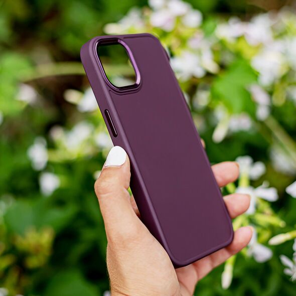 Satin case for iPhone 12 / 12 Pro 6,1&quot; burgundy