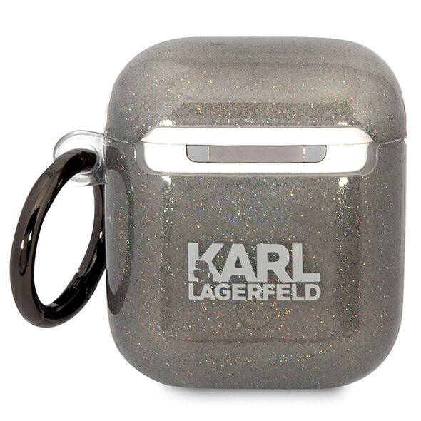 Karl Lagerfeld case for Airpods 1/2 KLA2HNKCTGK cover black Glitter Karl&Choupette 3666339088132