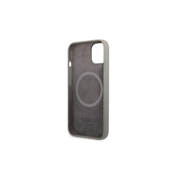Guess case for iPhone 13 Pro Max 6,7&quot; GUHMP13XSPLG grey hard case Silicone Logo Plate MagSafe 3666339056926
