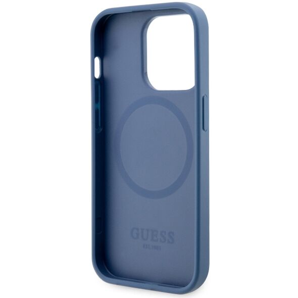 Guess case for iPhone 14 Pro Max 6,7&quot; GUHMP14XP4RPSB blue hardcase Magsafe 4G Printed Stripes 3666339120009