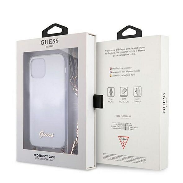 Guess case for iPhone 12 / 12 Pro 6,1&quot; GUHCP12MKC4GSGO transparent hard case 4G Gold Chain 3666339003616