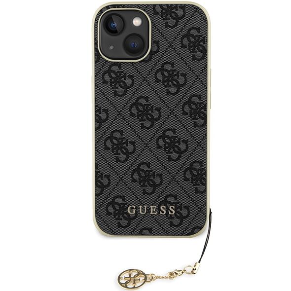 Guess case for iPhone 15 Plus 6.7 GUHCP15SGF4GGR gray hardcase 4G Charms Collection 3666339171667
