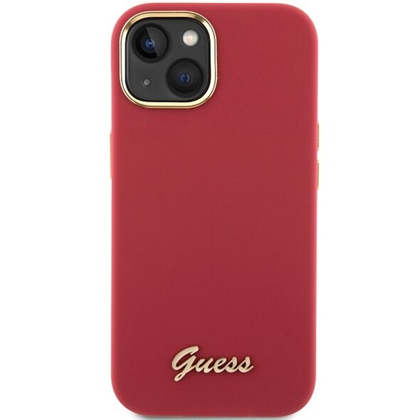 Guess case for iPhone 15 6,1&quot; GUHCP15SSMBSLM magenta HC SILICONE SCRIPT METAL LOGO & FRAME 3666339149048