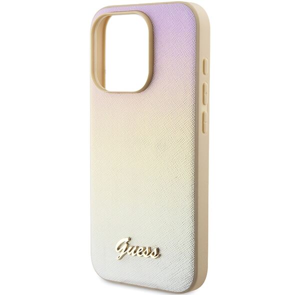 Guess case for iPhone 14 Pro Max 6,7&quot; GUHCP14XPSAIRSD gold HC PU SAFFIANO IRIDESCENT SCRIPT 3666339225056