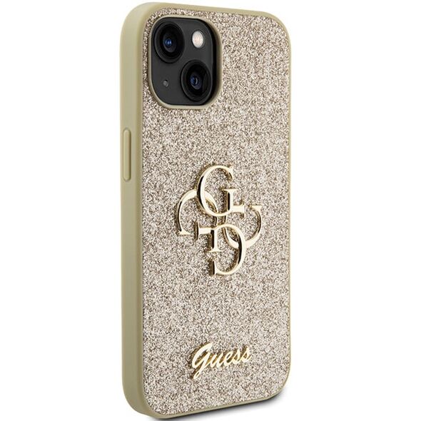 Guess case for iPhone 15 Plus 6,7&quot; GUHCP15MHG4SGD gold HC Fixed Glitter Big 4G 3666339147792