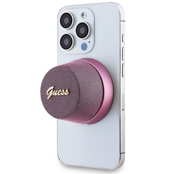 Guess Bluetooth speaker GUWSC3ALSMP STAND MAGNETIC SCRIPT METAL pink 3666339220730