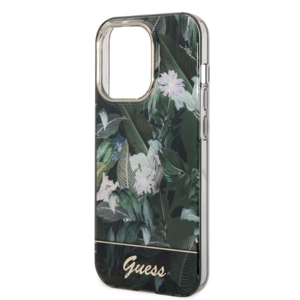 Guess case for iPhone 14 Pro 6,1&quot; GUHCP14LHGJGHA green hardcase Jungle Collection 3666339064426