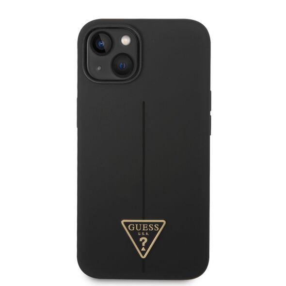 Guess case for iPhone 14 Plus 6,7&quot; GUHCP14MSLTGK black hardcase Silicone Line & Triangle 3666339065850