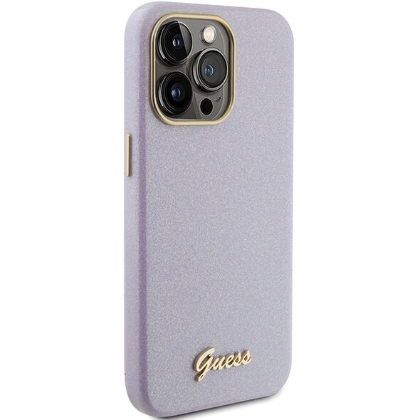 Guess case for iPhone 15 Pro Max 6.7&quot; GUHCP15XPGMCSL lilac hardcase Glitter Glossy Script 3666339155377