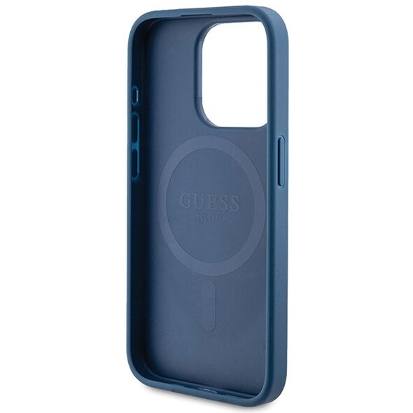 Guess case for iPhone 15 Pro Max 6,7&quot; GUHMP15XG4GFRB blue HC MAGSAFE PU 4G RING CLASSIC LOGO 3666339226633