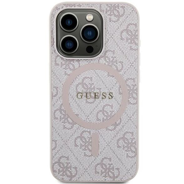 Guess case for iPhone 13 Pro 6,1&quot; GUHMP13LG4GFRP pink HC MAGSAFE PU 4G RING CLASSIC LOGO 3666339226688