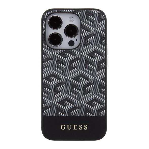 Guess case for iPhone 14 Pro Max 6,7&quot; GUHMP15XHGCFSEK black HC MAGSAFE GCUBE PU STRIPE 3666339194734