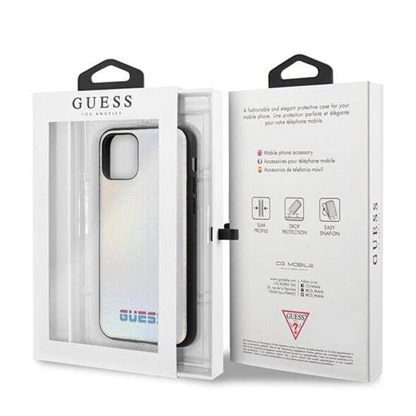 Guess case for iPhone 11 Pro GUHCN58BLD silver hard case Iridescent 3700740461518