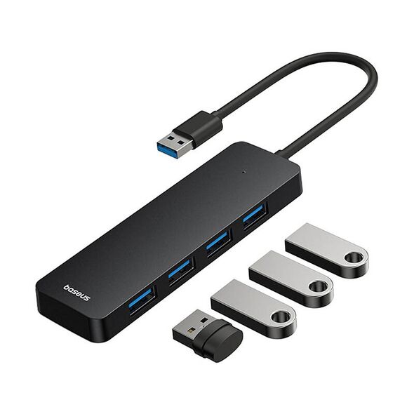 USB hub Baseus UltraJoy, 4 Port, USB to 4xUSB 3.0, 0.15m, Black - 12073 έως 12 άτοκες Δόσεις