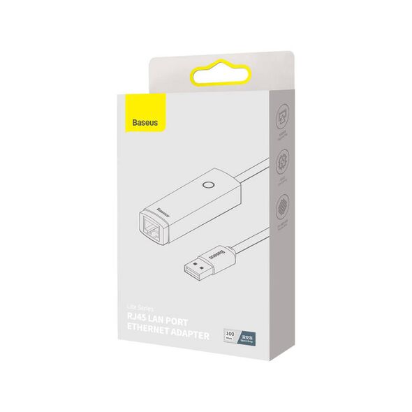 Network adapter Baseus Lite, USB to RJ45, 100Mbps, Gray - 40390 έως 12 άτοκες Δόσεις