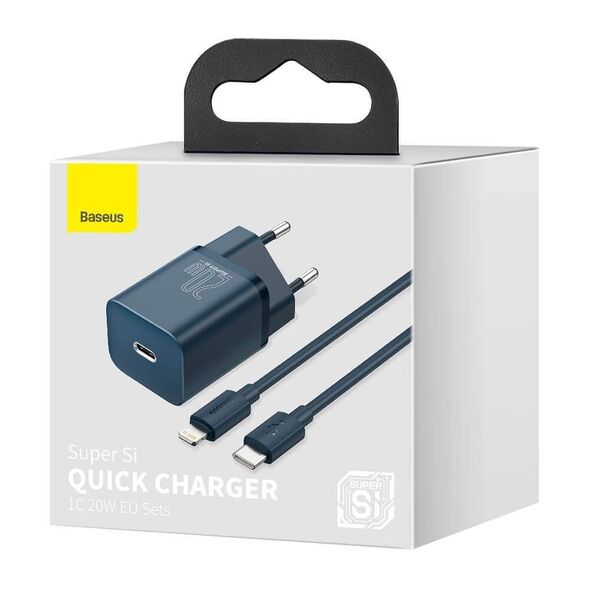 Network charger Baseus Super Si, 20W, Type-C to Lightning cable, Blue - 40416 έως 12 άτοκες Δόσεις