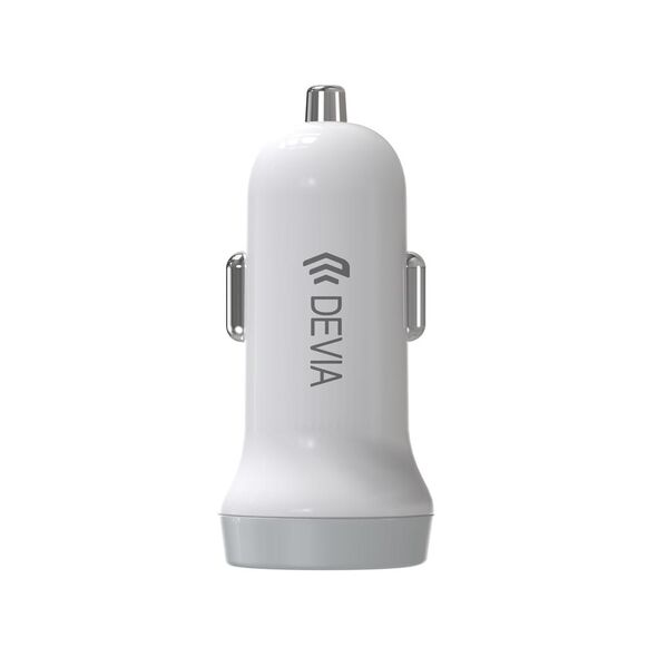 Devia car charger Smart 2x USB 3,1A white + USB-C cable 6938595331190