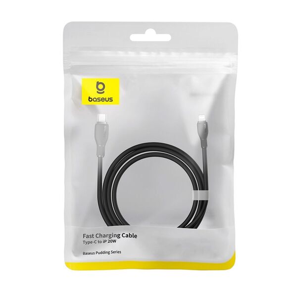 Data cable Baseus Pudding, Type-C - Lightning, 20W, 2.0m, Black - 40435 έως 12 άτοκες Δόσεις