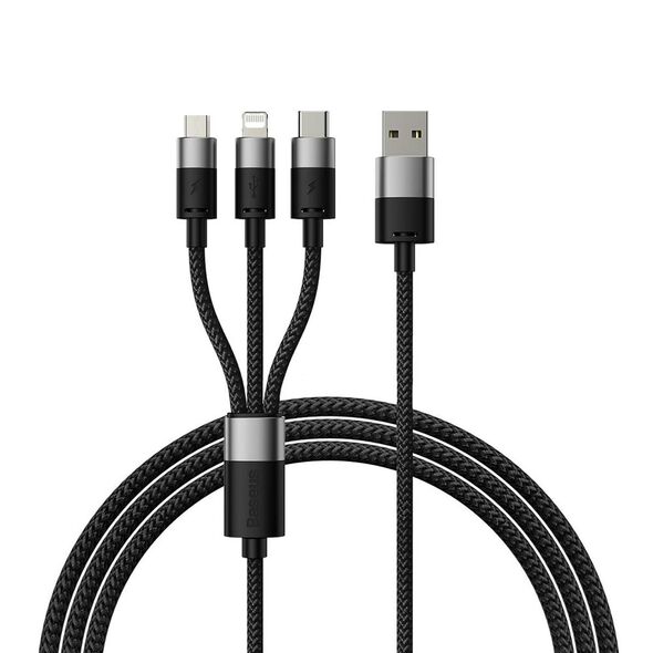 Charging cable Baseus StarSpeed, 3in1, Micro USB, Lightning, Type-C, 0.6m, Black - 40439 έως 12 άτοκες Δόσεις