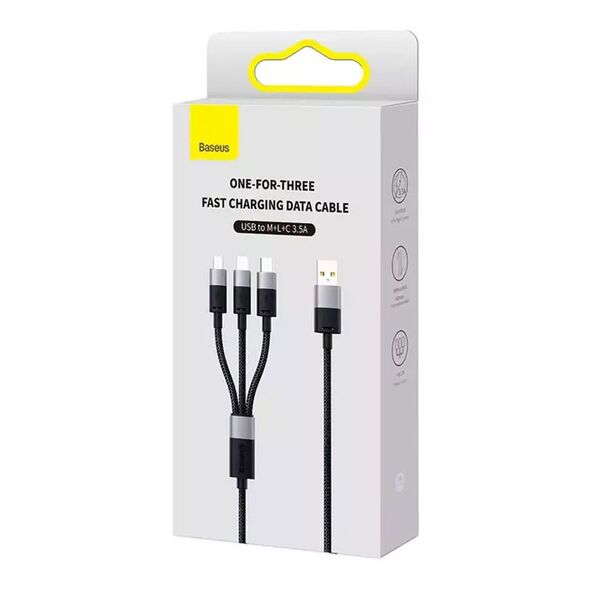 Charging cable Baseus StarSpeed, 3in1, Micro USB, Lightning, Type-C, 0.6m, Black - 40439 έως 12 άτοκες Δόσεις