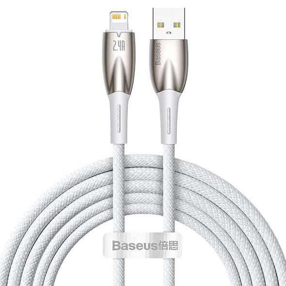 Data cable Baseus Glimmer, Lightning, 1.0m, White - 40460 έως 12 άτοκες Δόσεις