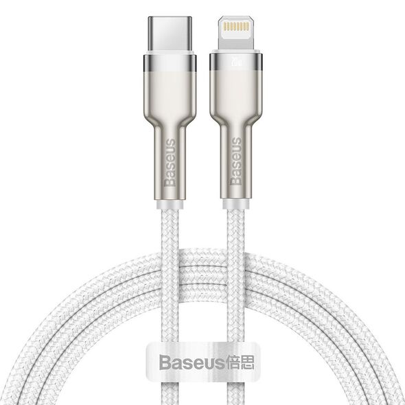 Data cable Baseus Cafule, Type-C - Lightning, 20W, 1.0m, White - 40476 έως 12 άτοκες Δόσεις