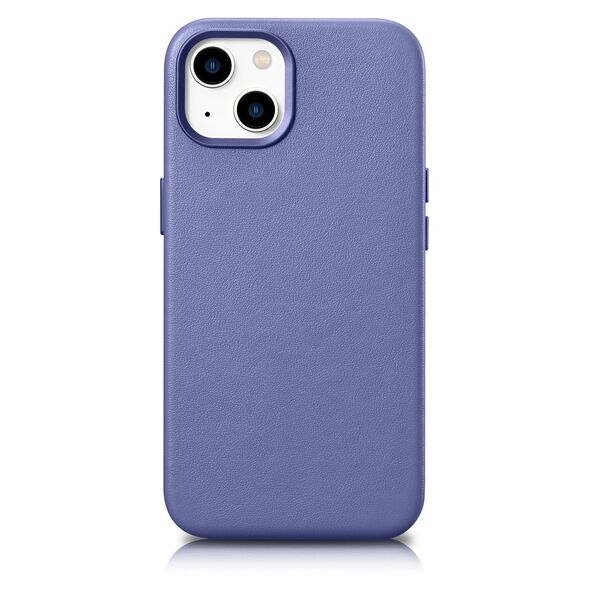 iCarer Case Leather Cover Genuine Leather iPhone 14 Plus Light Purple (MagSafe Compatible)