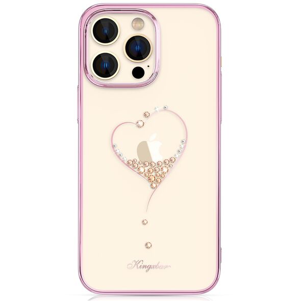 Kingxbar Wish Series case for iPhone 14 Pro Max decorated with pink crystals