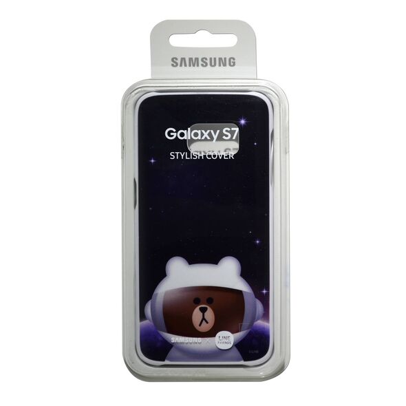 Samsung Θήκη Faceplate Samsung S7 Line Friends Cover "Mr. Brown" EF-XG930LDEGWW για SM-G930F Galaxy S7 Μαύρη 19187 8806088417028