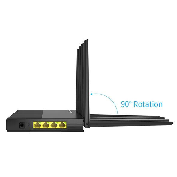 Comfast Wireless Router Comfast CF-WR617AC Dual Band 1200Mbps 4x5dBi έως 5.8GHz Μαύρο 27839 6955410014977