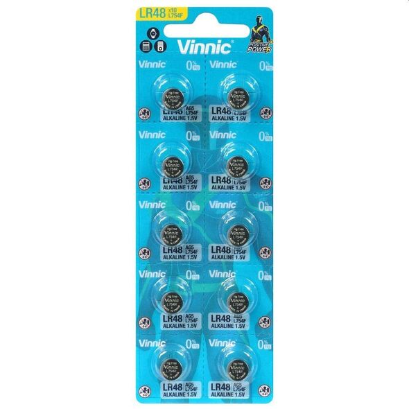 Vinnic Buttoncell Vinnic L754F AG5 LR48 Τεμ. 10 28599 4898338007725