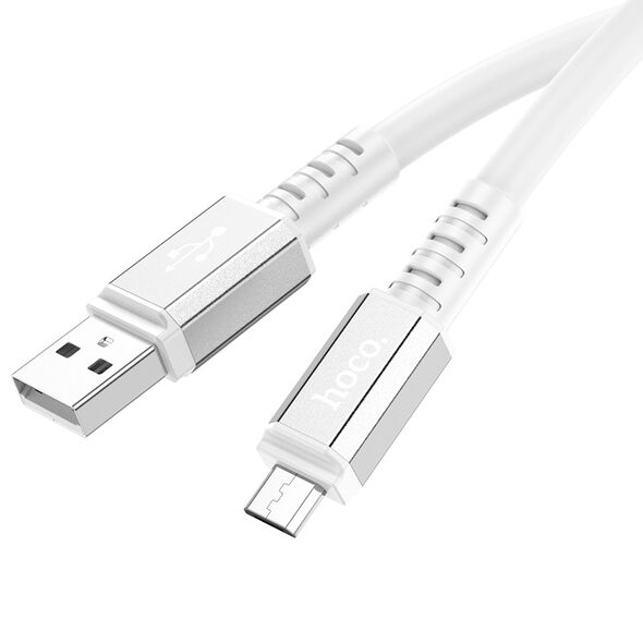 Hoco Καλώδιο Σύνδεσης Hoco X85 Strength USB σε Micro-USB 2.4A Λευκό 1m Υψηλής Αντοχής 37482 6931474777478