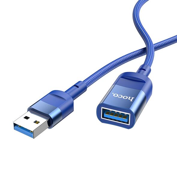 Hoco Καλώδιο Προέκτασης Hoco U107 USB Αρσενικό σε USB 3.0 Θηλυκό 3A 5Gbps OTG 1.2m Μπλε 38011 6931474761927
