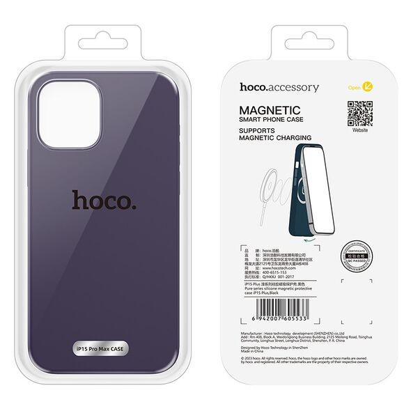 Hoco Θήκη Hoco Magnetic Series Liquid Silicone με MagSafe για Apple iPhone 15 Pro Max Μωβ 40774 6942007605618