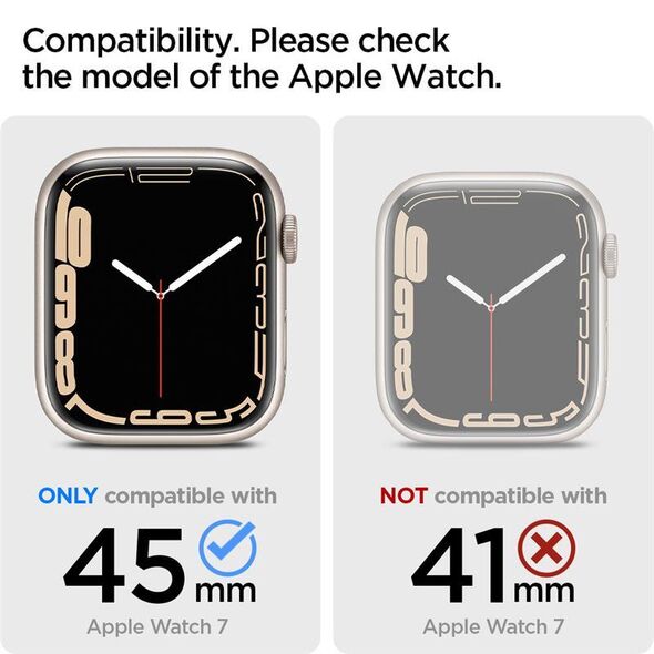 Spigen Ultra Hybrid case for Apple Watch 7 / 8 / 9 (45 mm) - transparent gray