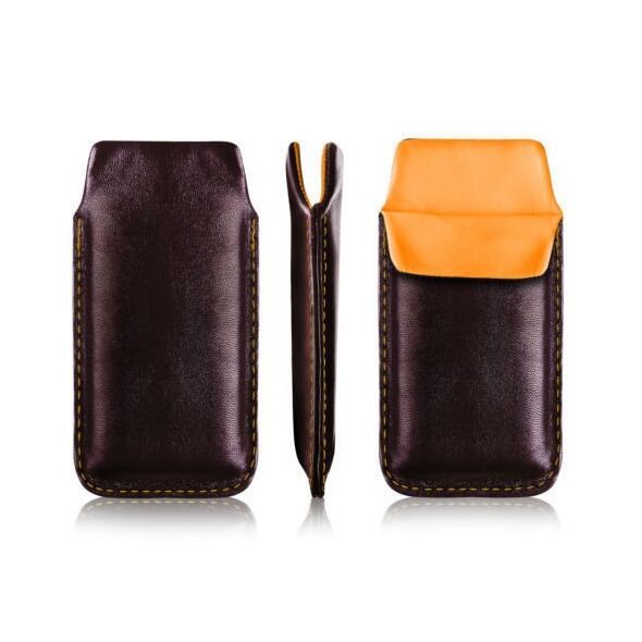 Vertical Leather bar Vena SONY ERICSSON X10 MINI PRO black (orange inside) 08021496