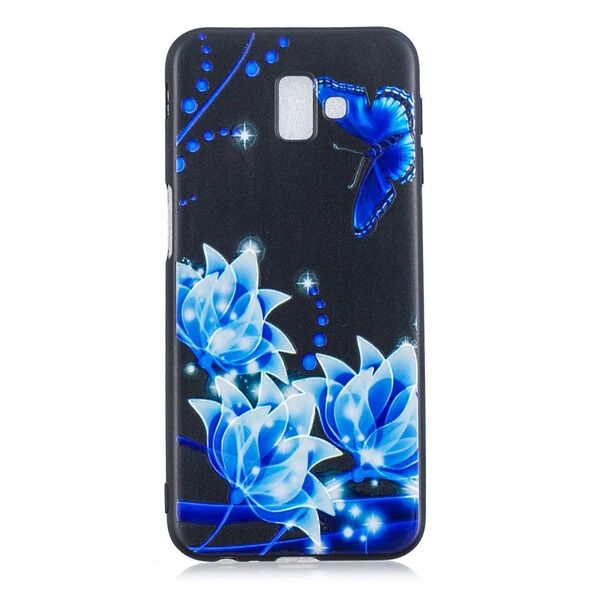 Slim Case Art SAMSUNG J6+ J6 PLUS blue flower and butterfly 09065420