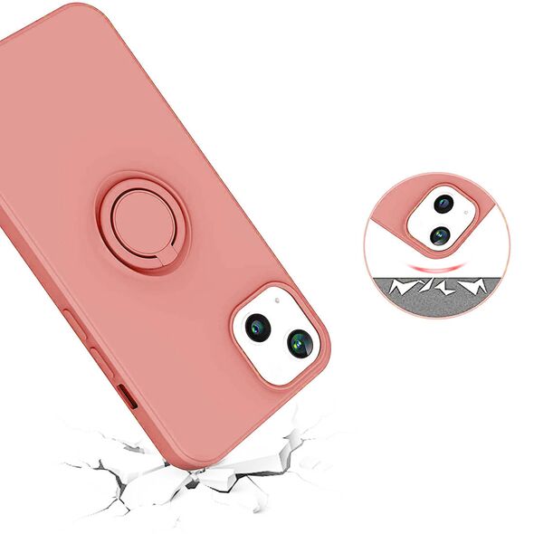 Case IPHONE 13 Silicone Ring Magnetic Stand pink 5904161118213