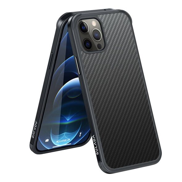 Case IPHONE 12 MINI Sulada Carbon Fiber Hybrid Case black 5904161115410