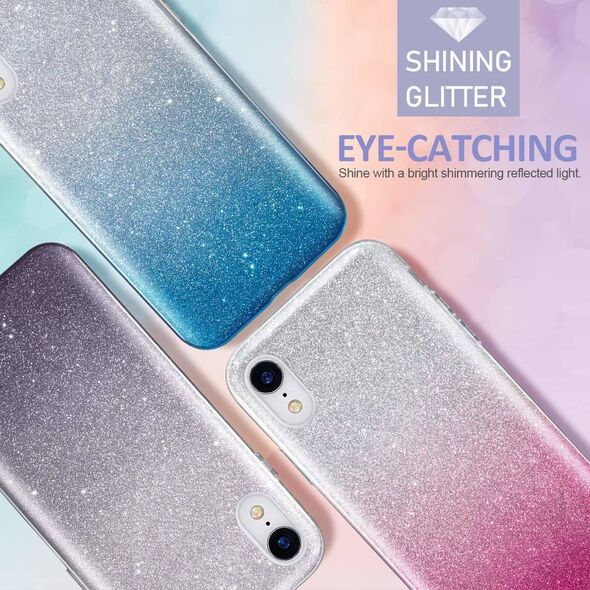 Case SAMSUNG GALAXY A03S Glitter silver & pink 5904161119937