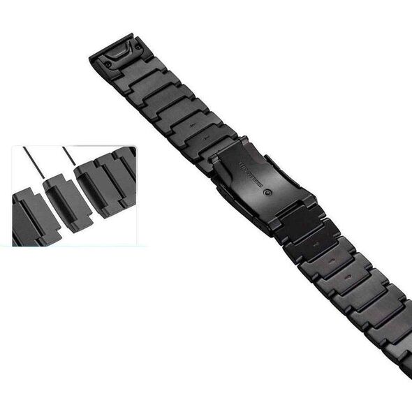 Strap for GARMIN FENIX 5 / 6 / 6 PRO / 7 Tech-Protect Steelband black 5906735412628