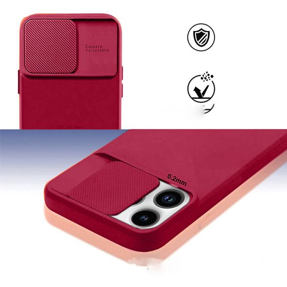 Case SAMSUNG GALAXY M53 5G Silicone with Camera Cover Nexeri Silicone Lens burgundy 5904161127130